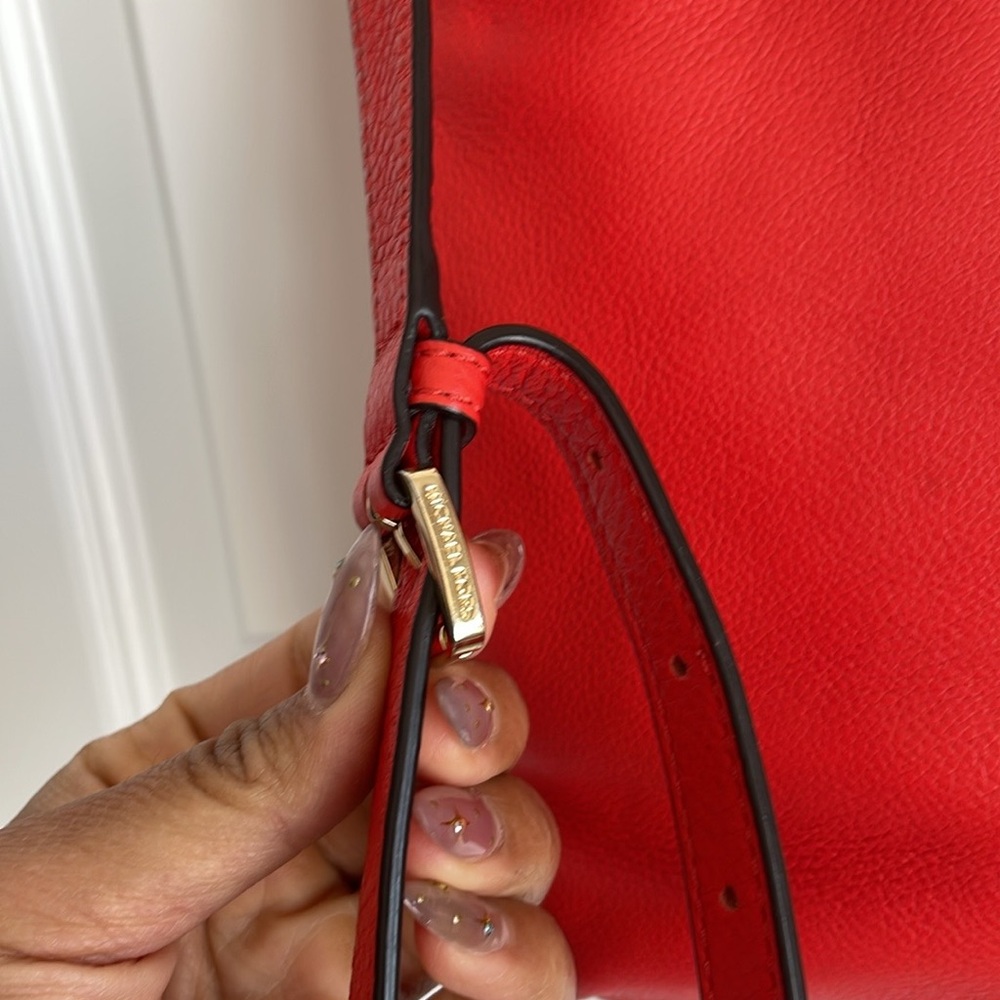 Michael Kors Blakely Red Pebble leather 2 Way Purse - Picture 3 of 4